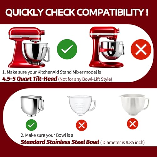 Image of Pouring Shield for KitchenAid Tilt Head 4.5-5QT Stainless Steel (Only),Safety Pouring Shield,Splatter Guard for kitchenaid mixer bowl,Kitchen Aid Stand Mixers,kitchen aid Accessories and Attachments