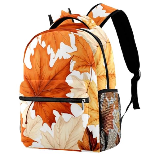 Sac à dos de campus feuilles d'érable pour école et voyage multicolore