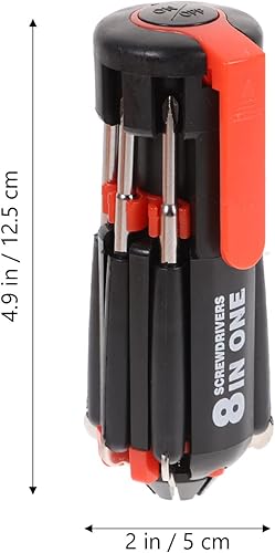 Miniatura 3 de Angoily Destornillador 8 en 1 con linterna, 2 destornilladores multifuncionales, herramientas de reparación, herramienta de reparación profesional