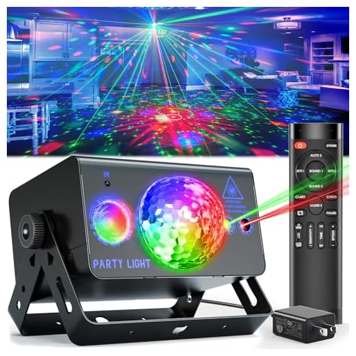 Party Lights Dj Disco Ball Light, LED Stage Strobe Lights Sound Activated with Remote Control for Xmas Club Bar Parties Holiday Christmas Birthday Wedding Home Decoration