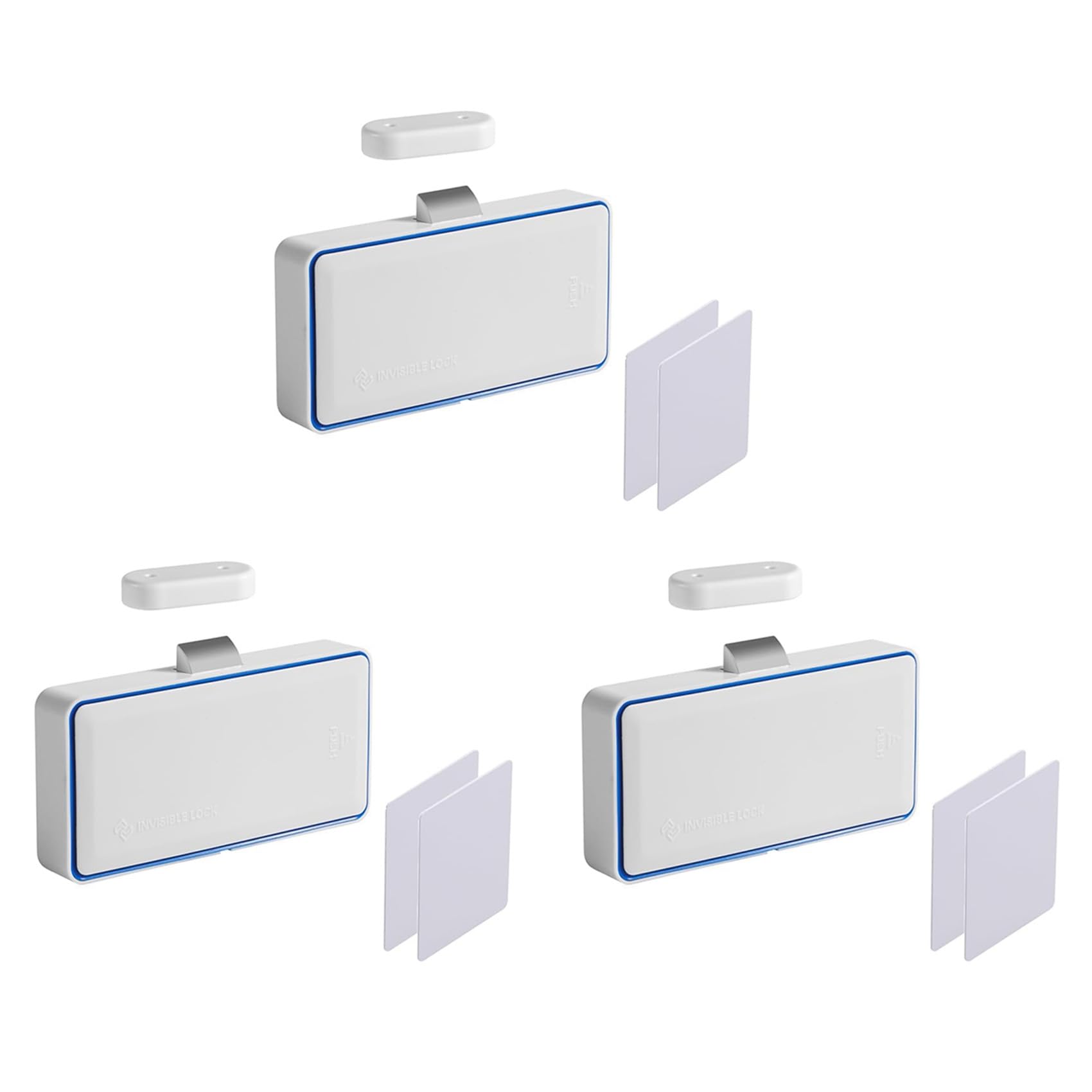 Jnchdghwa 3X Hidden Cabinet Lock, Smart NFC RFID Electronic DIY Child Safety Proofing Lock for Cabinet Drawer Locker Cupboard