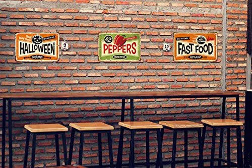 Aoyego Peppers Tin Sign,Farm Fresh Organic Food Vintage Metal Tin Signs For Cafes Bars Pubs Shop Wall Decorative Funny Retro Signs For Men Women 8X12 Inch #TOP3