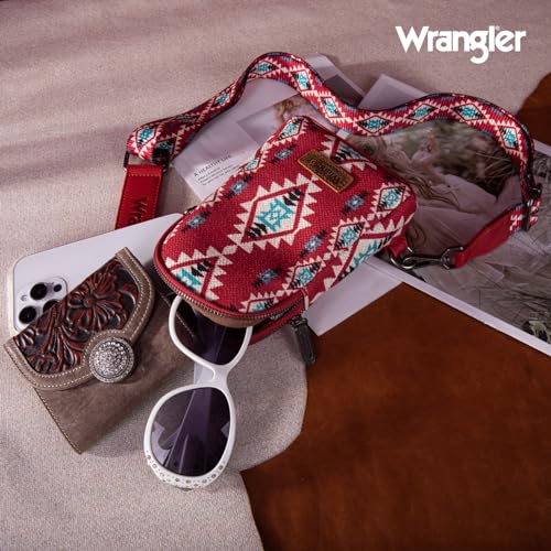 Image of Wrangler Small Sling Bag for Women, Leather Crossbody Bags Cross Body Purse Fanny Packs with Adjustable Strap for Gift