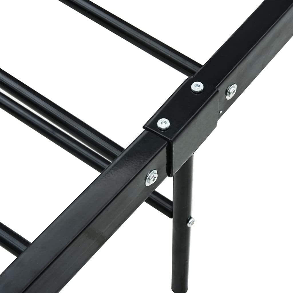 100x200 cm Metal Bed Frame with Slats, Black | Heavy-duty steel platform fits single mattresses, ideal for guest rooms and kids' rooms without a box spring.