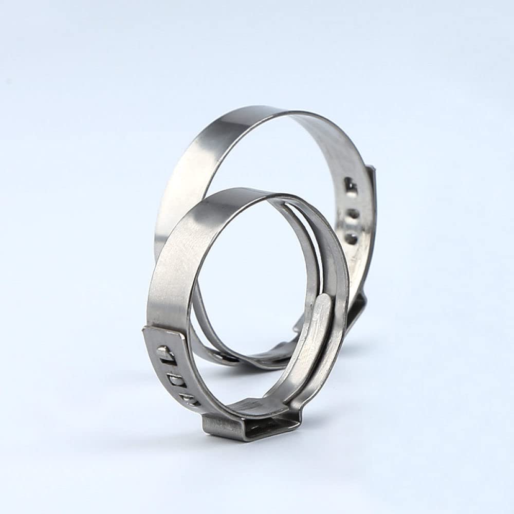 Colliers de serrage à une oreille, 20 pièces Colliers de serrage en continu à une oreille Clips de tuyau en acier inoxydable 304 Serrage Collier de serrage rapide 6,5 mm à 95,0 mm, 34,9,38,1 mm ( Size