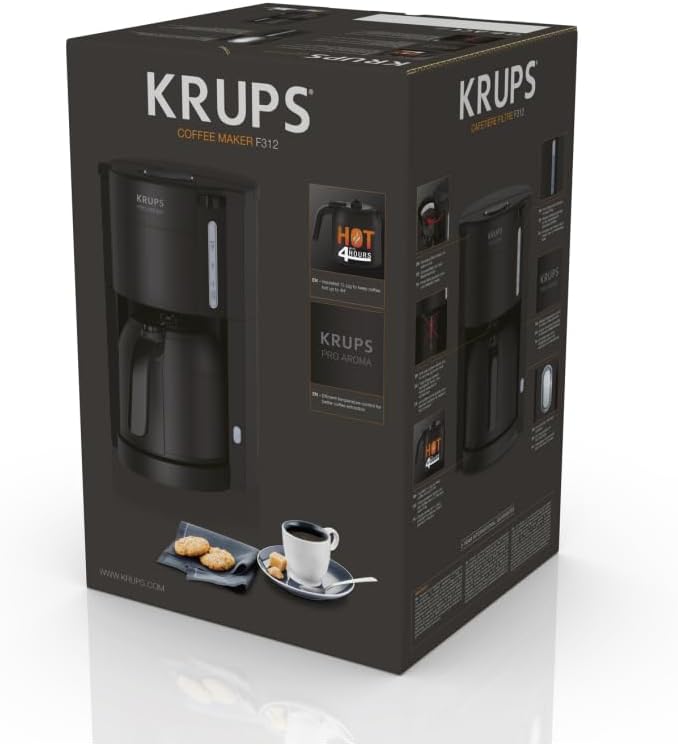 Krups ProAroma KM303810 Termikus Kávéfőző 800W 10-15 Csészéhez Fekete