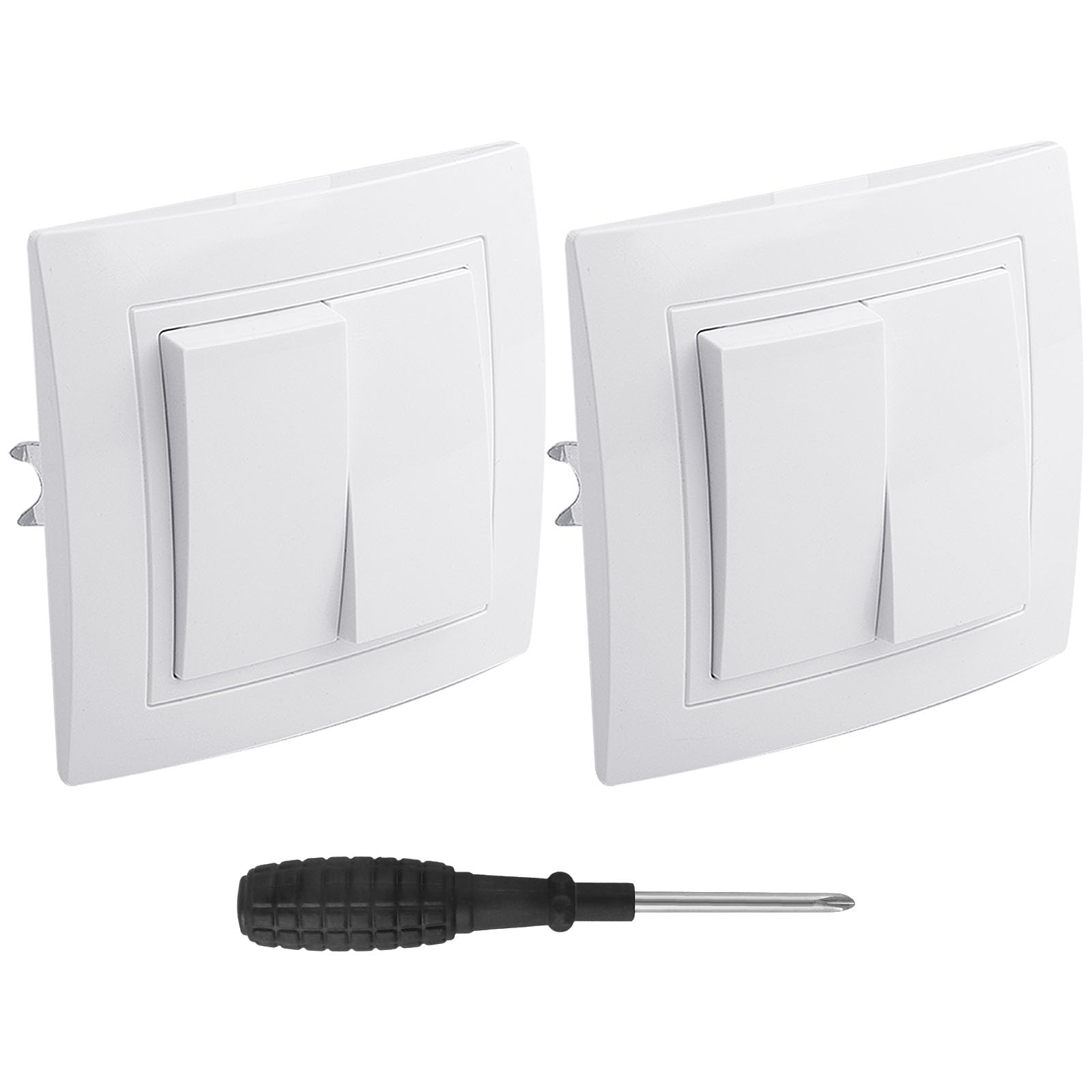 2 Piezas Interruptor Pared Doble Doble Conmutador para Escaleras Bidireccional Interruptores de Serie Empotrado Conmutador Interruptor Pared Pulsador Luz, para Escaleras Dormitorio Corredor
