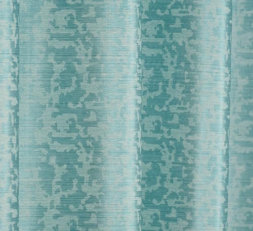 Image of Crosshatch Pastel Blue Polyester Window Curtains 5 Feet | Darkening Drapes with Eyelets | Set of 1 Panel for Living Room, Bedroom & Office