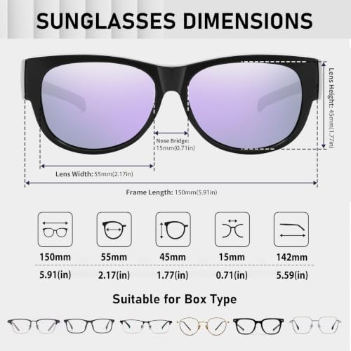 Image of HAOLOTA Sunglasses that Fit-Over Glasses Women Polarized, Trendy Cat Eye Sunglasses Wear Over Glasses, UV Protection