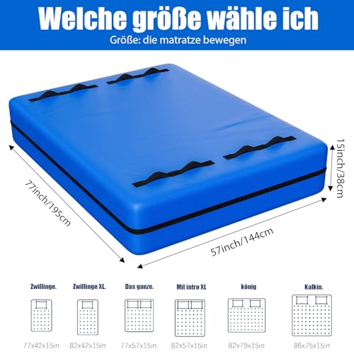 KYEVIS Matratzenhülle 140X200cm für Umzug und Lagerung, Matratzenhülle Aufbewahrung mit Reißverschluss und 8 Griffen, Wasserdichter Schutzhülle für Matratze