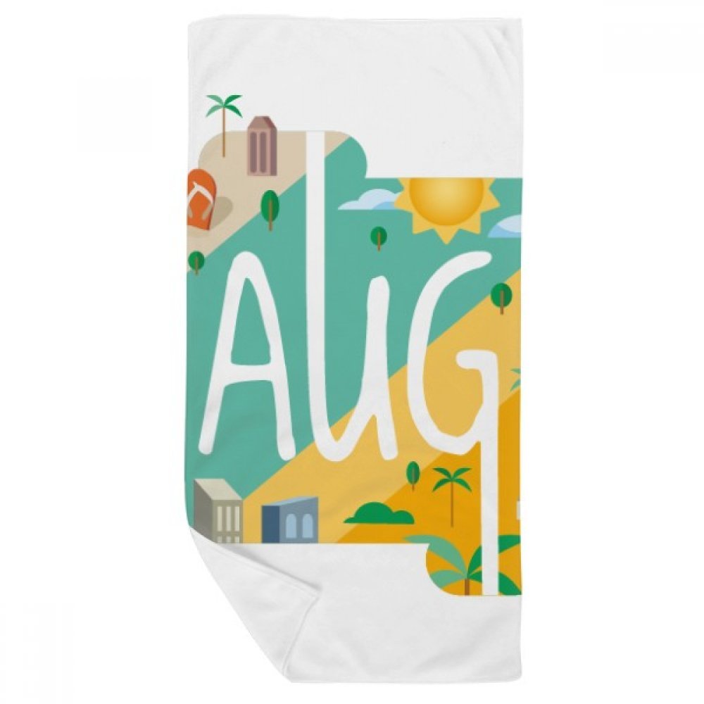 Gant de toilette doux et absorbant illustration mois août 35x70cm