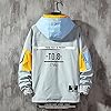 GURUNVANI Casual Hoodie Long Sleeve Hooded Jacket Color Block Pullover, 8031white, XXL #2