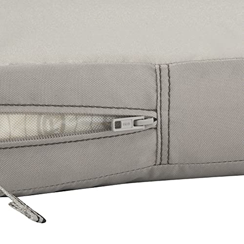 Classic Accessories Ravenna Water-Resistant 21 X 19 X 3 Inch Rectangle Outdoor Seat Cushion Slip Cover, Patio Furniture Chair Cushion Cover, Mushroom, Patio Furniture Cushion Covers #TOP6