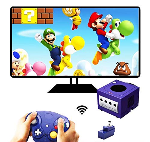 Vtone ZE010-2 Wireless Game Cube Controller, 2 Pieces 2.4G Wireless Classic Gamepad With Receiver Adapter For Wii Game Cube Ngc Gc thumb #1