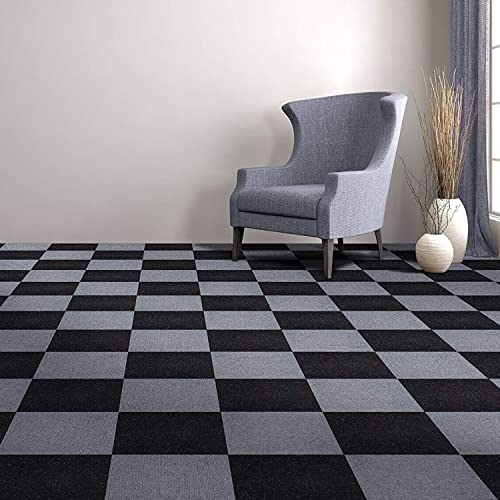 Aiwfl Carpet Tiles 20Pcs Commercial Carpet Squares 20" X 20" Heavy Duty Carpet Floor Tiles With Adhesive Stickers Washable Carpet Tiles With Non-Slip Bitumen Backing For Home Office Hotel (Dark Grey) #TOP6