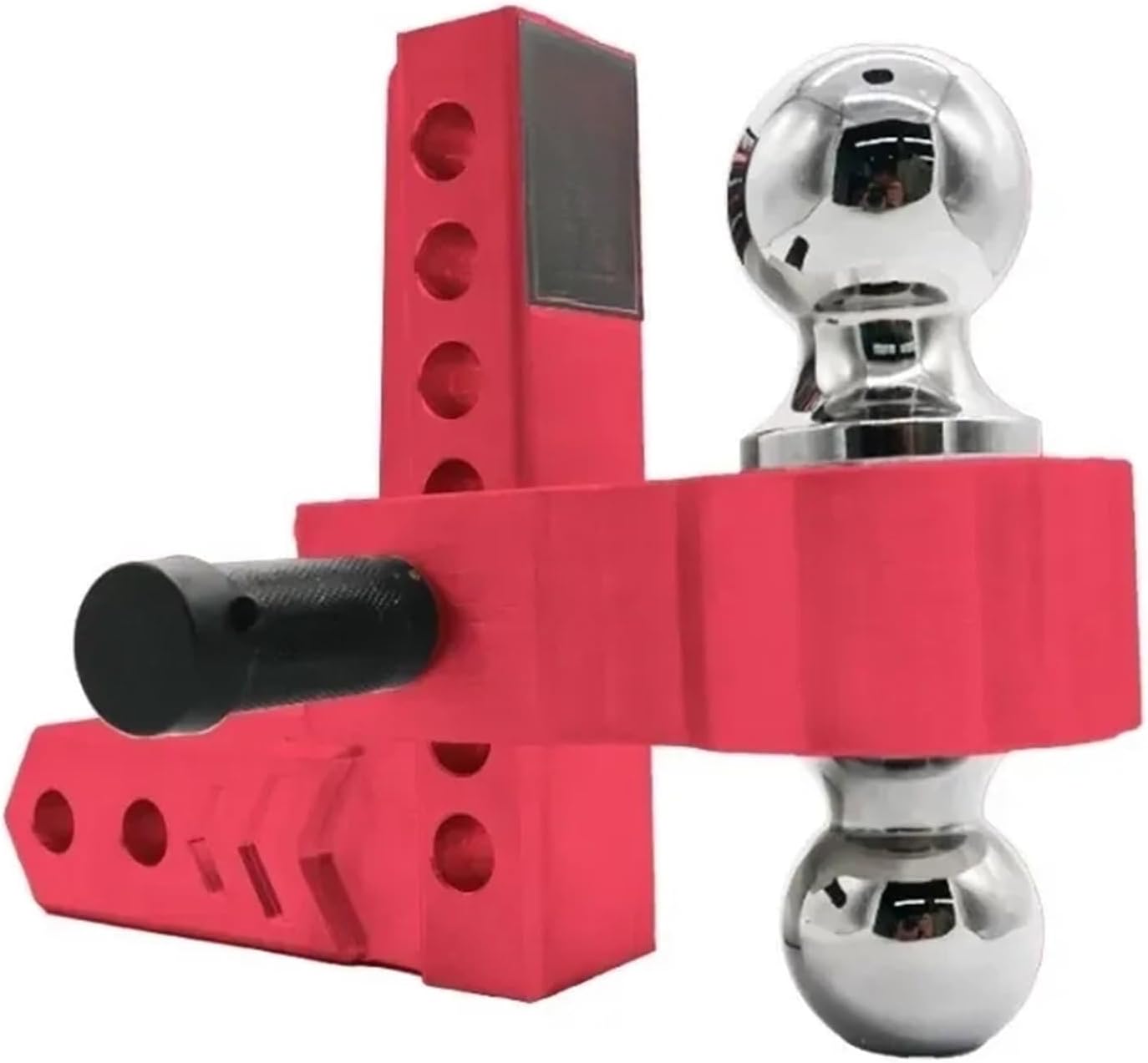 Adjustable Trailer Hitch 2 Inch Receiver, 6 Inch Drop Rise Hitch, 12500 LBS GTW Ball Mount, 2 Inch 2-5/16 Inch Dual Towing Ball, Double Locking(Drop4,Black)