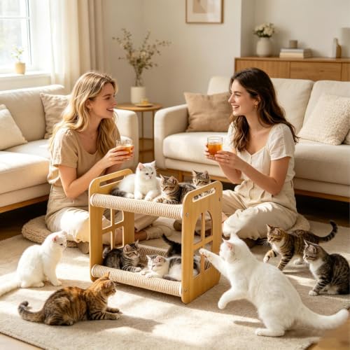 Hamac double couche pour chat avec grand griffoir en sisal 52cm - 4