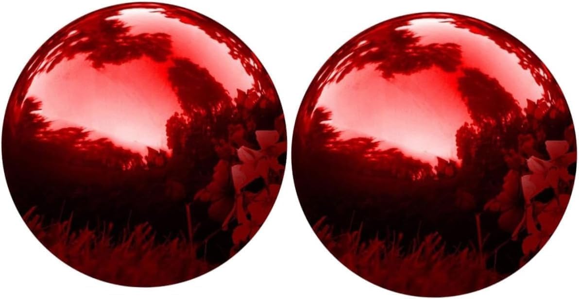 2pcs Garden Reflective Ball Reflective Garden Sphere Gazing Ball Stand Garden Gazing Balls Colored Reflective Ball Christmas Decor Stainless Steel Grape Ball Inflatable