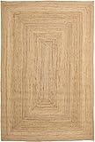 RugVista, Frida, Alfombra, Pela Alta,200 x 300 cm, Rectangular, Moderno, Yute, Pasillo, Dormitorio Cocina Sala De Estar, Natural, Beige Oscuro,