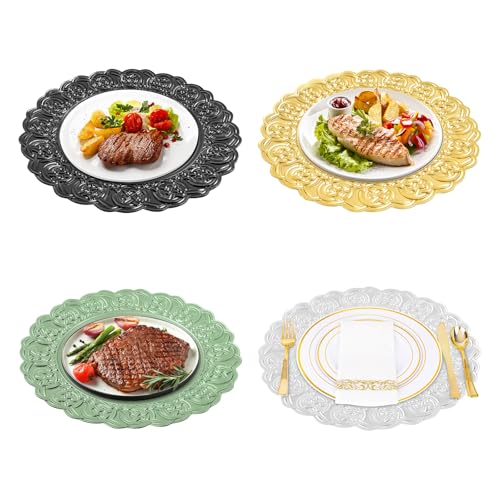 FONSOLUM 100PCS Round Charger Plates Set, 13