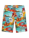 GUESS Boys Eco Printed Active Shorts, Tropical Escape Print, 14