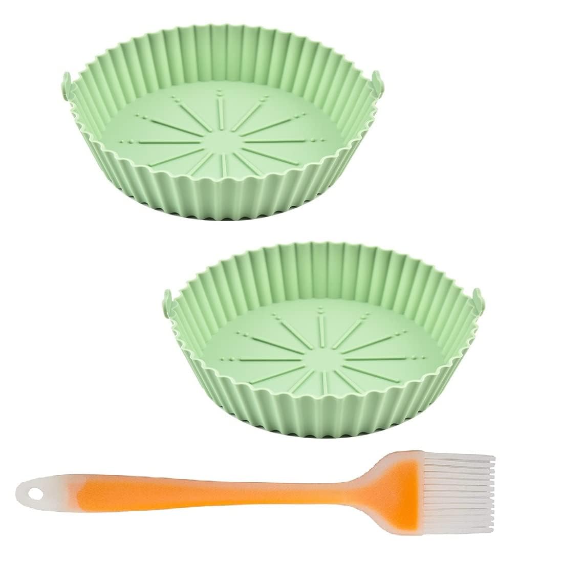 Air Fryer Silicone Air Fryer Liners Silicone Pot Reusable Food Grade Baking Basket Accessories Replacement of Flammable Disposable Parchment Paper (Pista - 2, 9 IN)-image-43