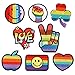 Bymivofun 8 Stück Kinder Regenbogen Cartoon Kleidung Patches, Cartoon DIY Kleidung Patches, Kleidung Patches Aufkleber, zum Aufbügeln, für T-Shirt Jeans Kleidung Taschen
