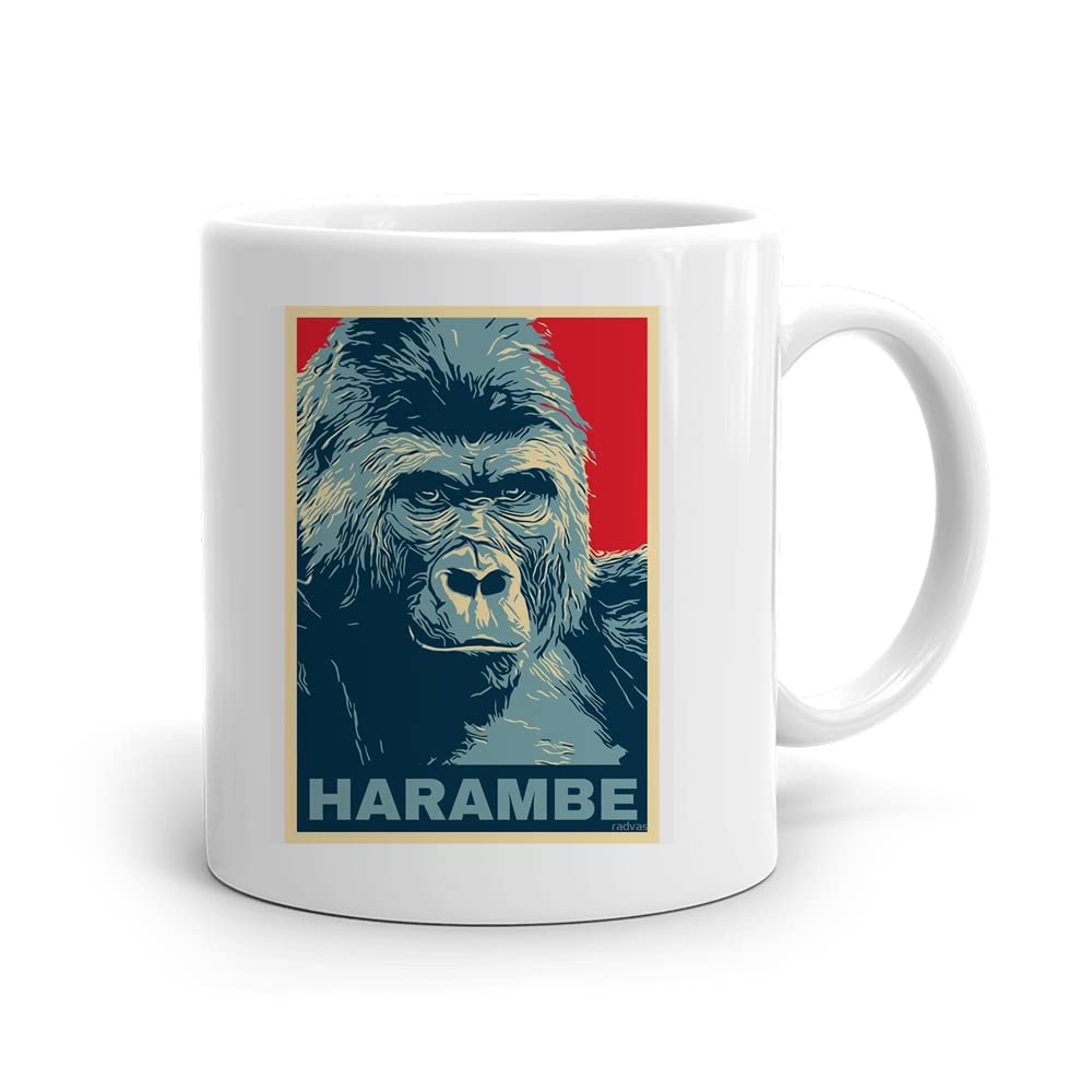Misaavi Gorilla Harambe Mug Keep Calm Love Gorilla Excellent Birthday Gift Mug Big Ape Gift 11oz/325ml Coffee Mug Christmas Gift for Anyone.