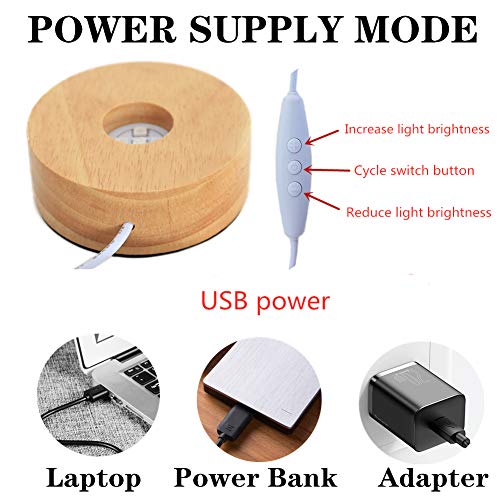 Leichte Holzständer In Verschiedenen Farben, Geeignet Für Sphärische Glaskristallkunstwerke, Weihnachtsfeierdekoration.10 Modi, Einstellbare Lichthelligkeit.
