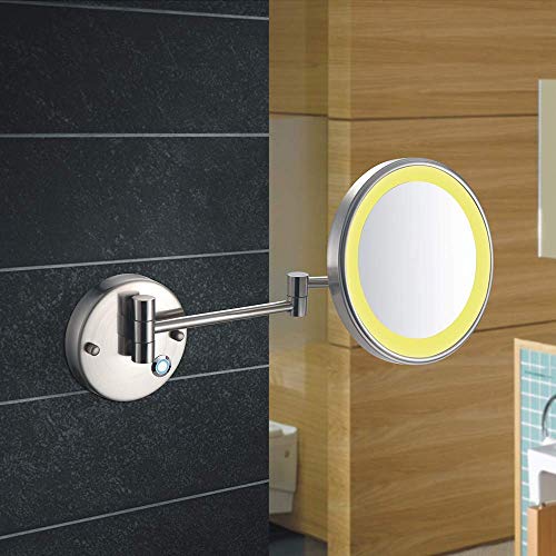 Miroir de vanité mural double face avec interrupteur tactile