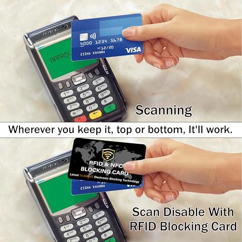 Image of SaiTech IT RFID Blocking Card NFC Contactless Debit /Credit Card ATM Passport Protector ideal for Men & women slim with World map design perfectly fit in wallet, Black, 10pk-Black, Rfid Card