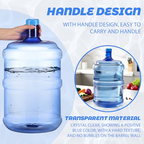 Bokon 2 Pieces 5 Gallon Water Jugs Round Plastic Water Bottle with Handle Screw Cap Reusable Large Capacity Bottle for Camping Outdoor Travel Gym Use by Bokon - Used condition - Image 3