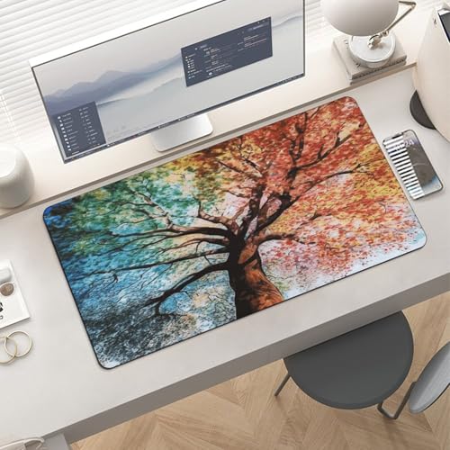 Colorful Tree Desk Mat Mouse Pad Grande Antideslizante miniatura 6
