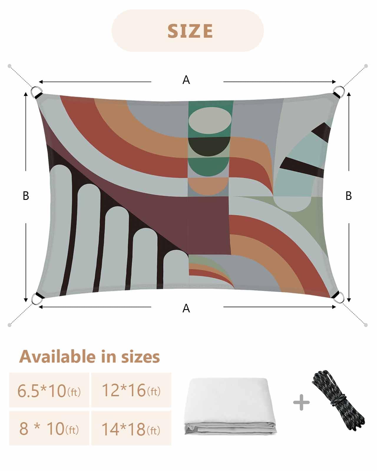 Amazon.com : Sun Shade Sails Canopy Colorful Vintage Mid-Century