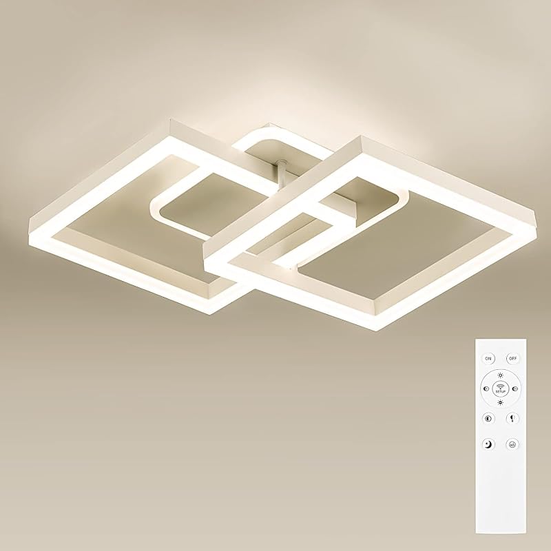 STEO Modern Geometrikus LED Mennyezeti Lámpa 40W - Távirányítós, Fokozatmentesen Állítható Fényerő, 3000-6500K Színhőmérséklet, Nappali, Hál