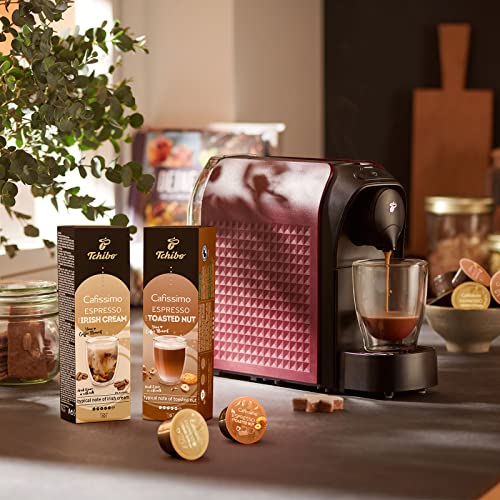 Tchibo Cafissimo easy Kaffeemaschine Kapselmaschine inkl. 30 Kapseln für Caffè Crema, Espresso und Kaffee, Dark Red – Bild 6