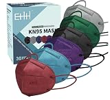 KN95 Face Masks, 30 Packs Individually Wrapped 5-ply Colored KN95 Mask for Women Men Adult, Breathab