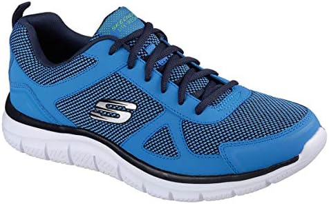 Skechers Sport Men's Track Oxford,Blue/Lime,10 M US | Image 5