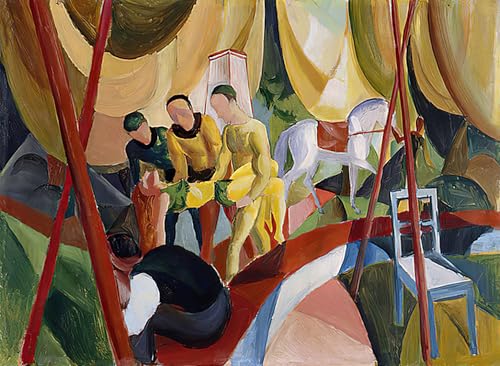 Toile cirque August Macke pour habiller un grand mur vide de salon 60x90