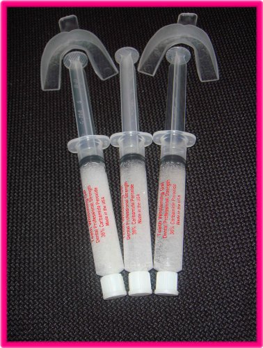 Three Large Syringes (10cc Each) of 22% Teeth Whitening Gel with Free Mouth Trays. 120 Applications of Tooth Whitener Gel