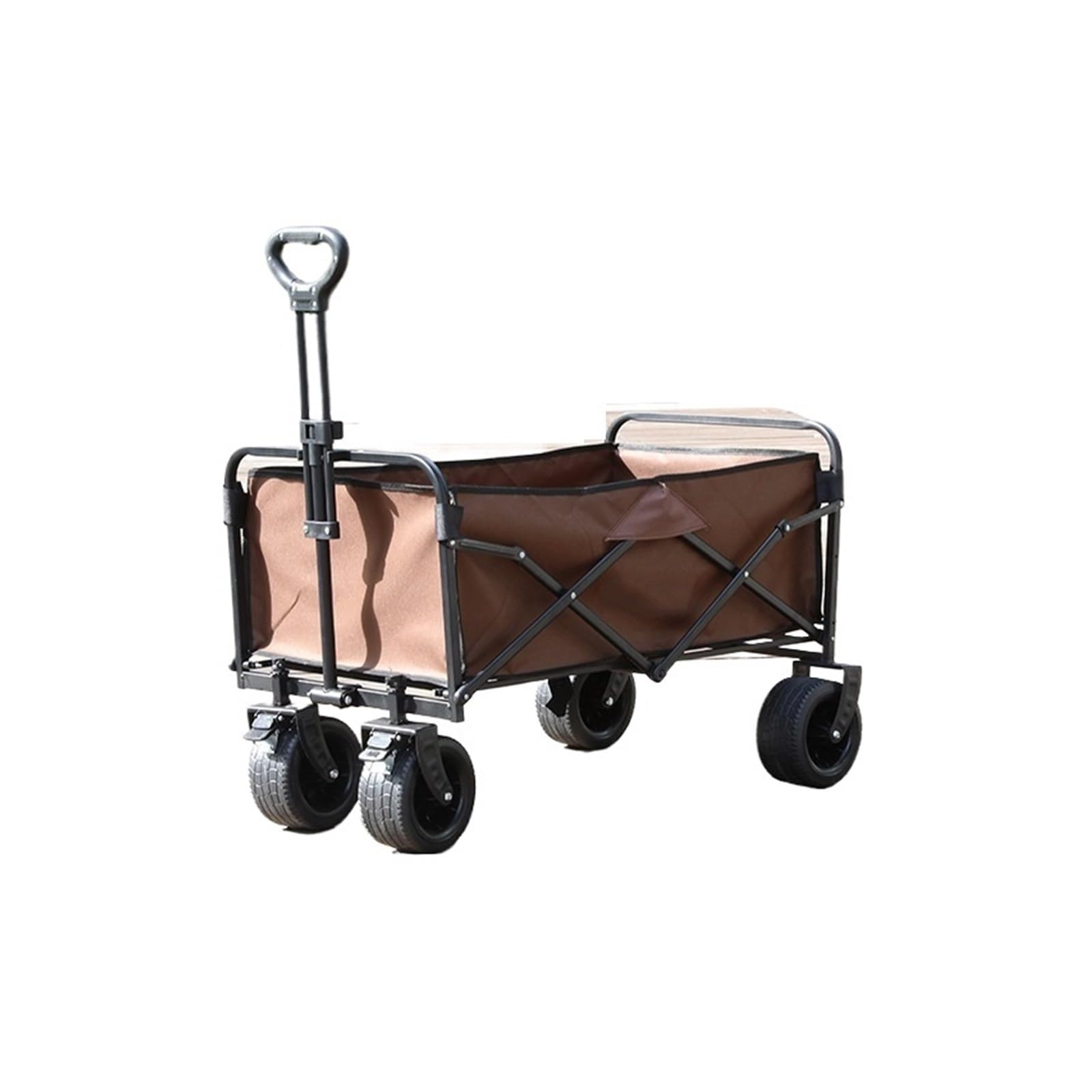 Wagons Carts Foldable, Outdoor Garden Multipurpose Collapsible Beach Trolley Cart Camping Folding Wagon,Collapsible Wagon(Coffee)