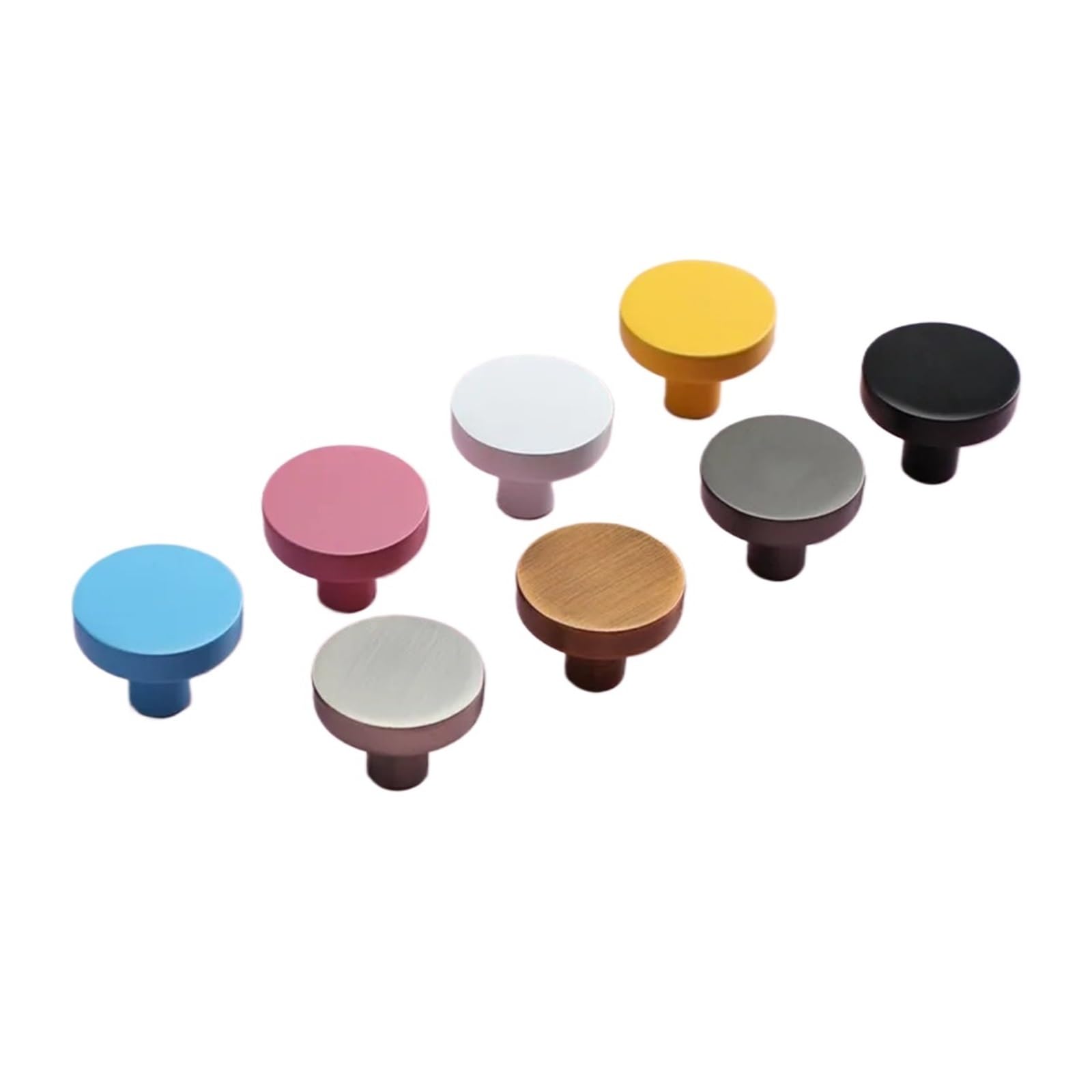 Xavren Pink Round Cabinet Knobs 6Pcs Zinc Alloy Colored Cabinet Drawer Pulls