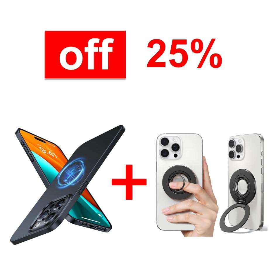 TORRAS Magnetic Phone Grip Ring Holder Kickstand & Case Magnetic