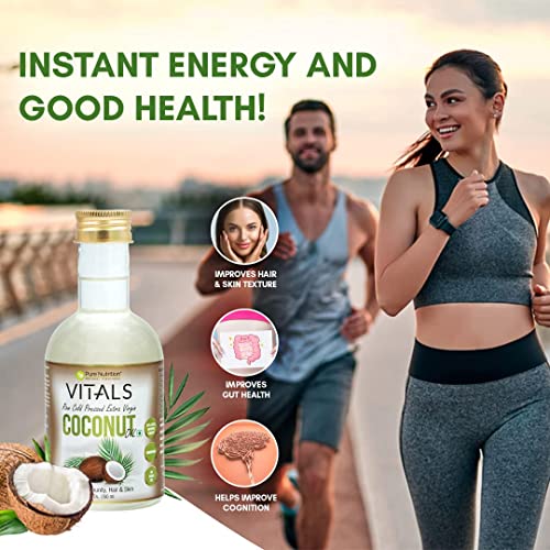 Image of Pure Nutrition Virgin Coconut Oil 250ml Pet Bottle | Cold Pressed, 100% Pure & Unrefined | Extracted from A1 Grade Coconut Milk | Good for Hair Growth, Skin, Baby Massage & Cooking | Reduce Hair-fall