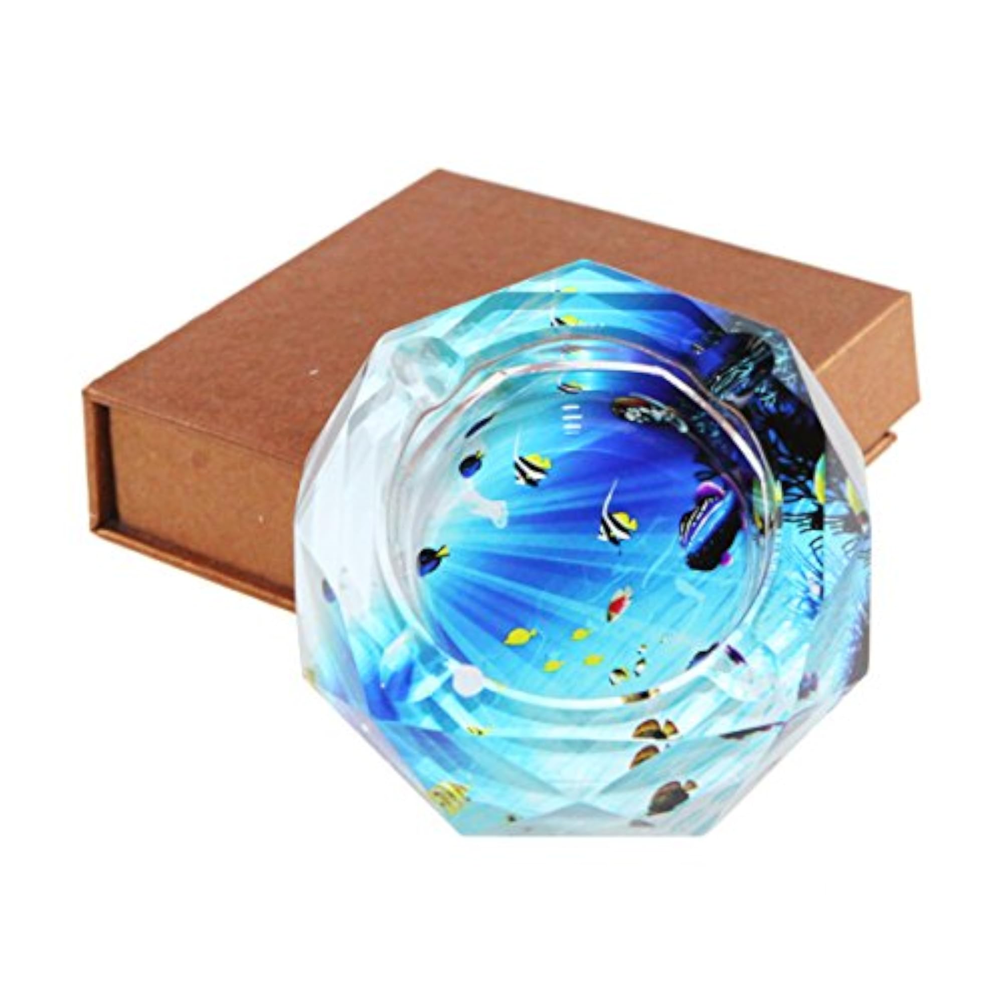 Beautiful Octagon Crystal Glass Ashtray
