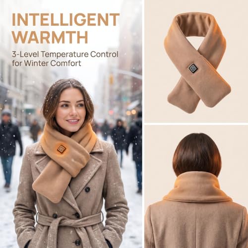 Heated Neck Scarf for Men Women Rechargeable Electric Heating Thermal Scarf - image 6