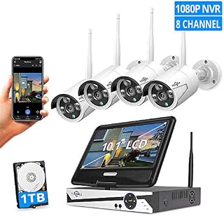 [8CH Expandable] Hiseeu All in one with 10.1" Monitor Wireless Security Camera System,8ch