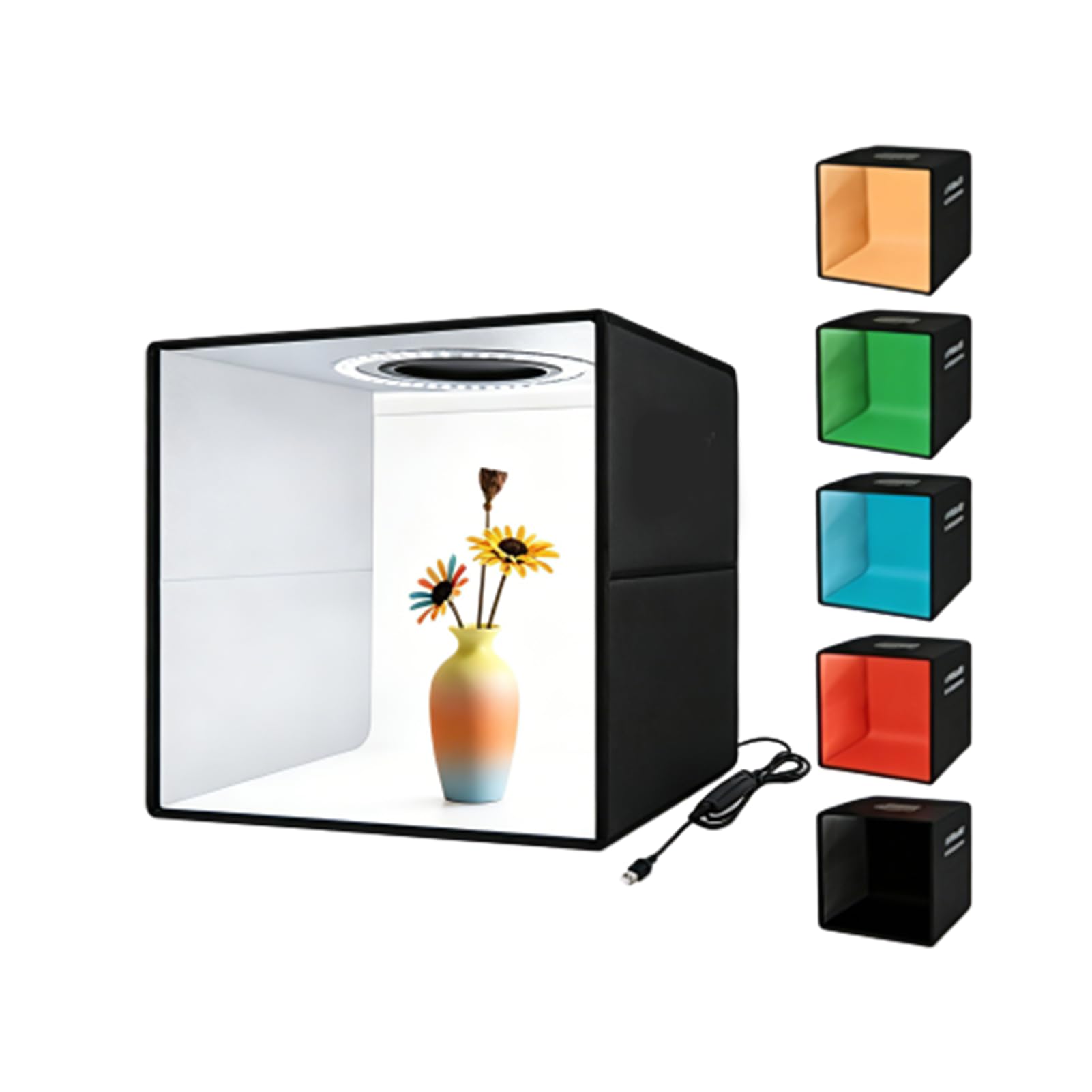 Scatola Luminosa Fotografica 12x12", Cabina per Studio Fotografico Dimmerabile con 6 Fondali, 120 LED 5500K CRI 97, Tenda Pieghevole Portatile per Esposizione di Prodotti