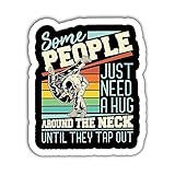 3 Pcs - Some People Just Need A Hug Around The Neck Funny Retro Jiu Jitsu Gift Sticker - Funny BJJ Jiu Jitsu Laptop Water Bottle Tumbler Car Truck Bumper Helmet Phone Wall Window Sticker 3'x4'