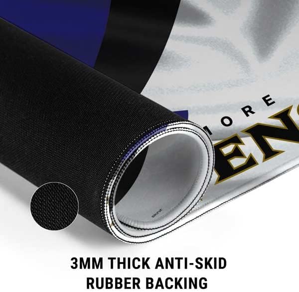 Vista 24 de Skinit Alfombrilla de mouse extragrande para juegos – Diseño desgastado con licencia oficial de Baltimore Ravens con bordes cosidos, impermeable